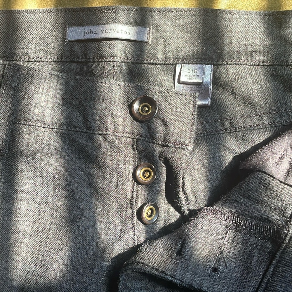 Black Plaid John Varvatos Pants